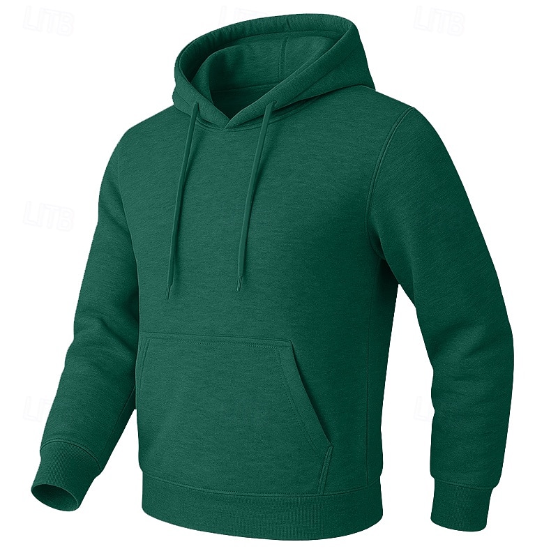 Homme Sweat à capuche Sweat à capuche en polaire Sweat à capuche doublé en polaire Noir Blanche Jaune Rose Claire Vert Véronèse À capuche Uni Poche kangourou Sport & Loisir Occasionnel Quotidien de 2025 ? $17.99 –P12