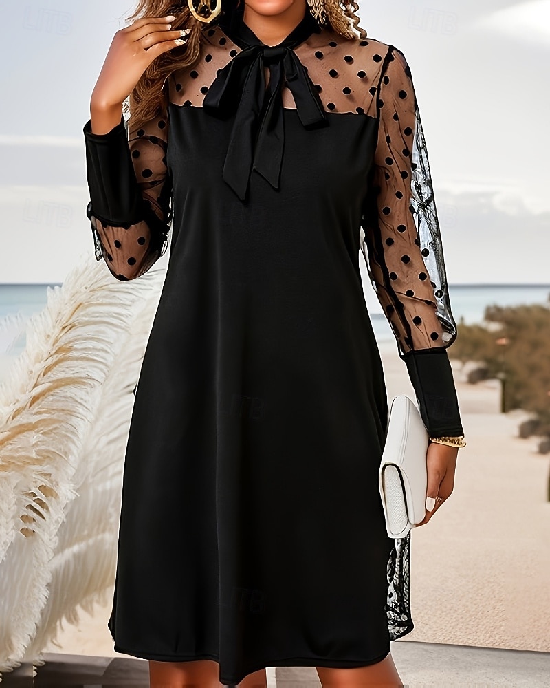 Női Mini ruha Fekete ruha Party ruha Koktélruha Ünnepi ruha Divat Modern Vakáció Estély Parti Normál Sima Hosszú ujj V-alakú Fekete Ősz Tél 2026 - $26.99 –P2