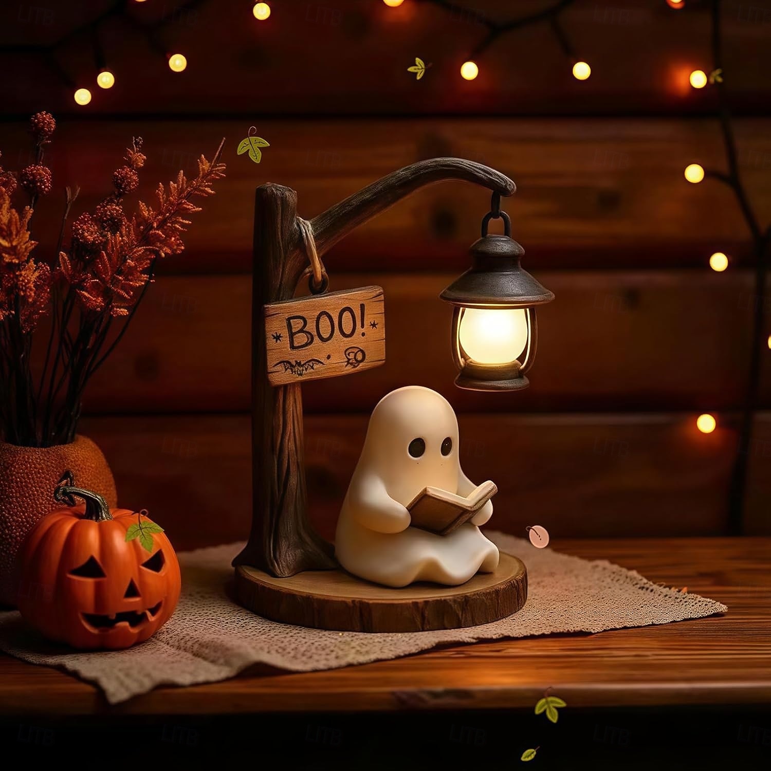 Simpatica lanterna da lettura a forma di fantasma - lampada da lettura a forma di fantasma di Halloween in resina 3D con luce calda a LED, lampada da lettura a forma di fantasma, lampada decorativa da del 2025 a $19.99 –P6