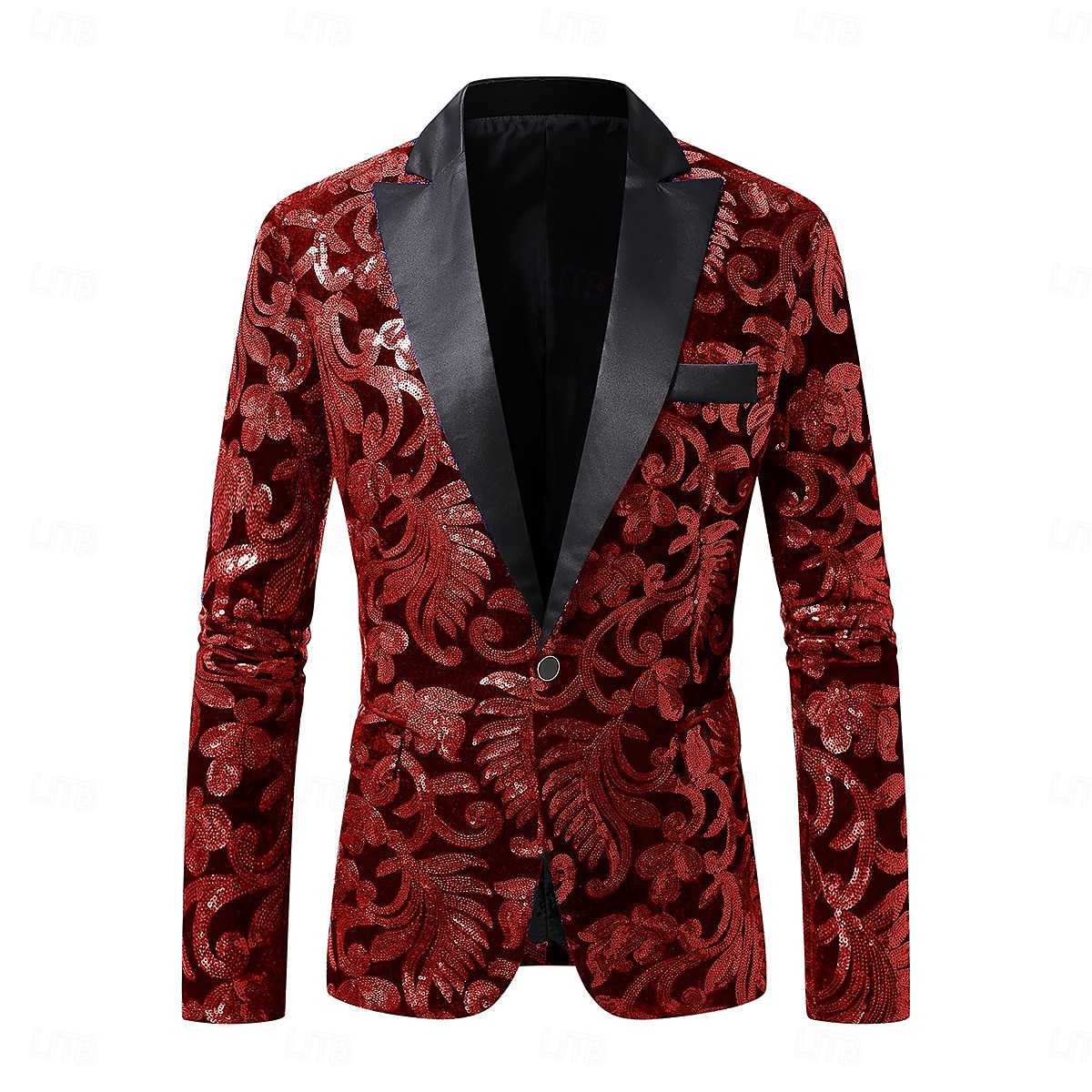 Per uomo Giacca blazer Collare di chiusura Moda Floreale Blazer Rosso Blu Viola Vestibilità aderente Monopetto Un Bottone del 2025 a $59.99 –P9