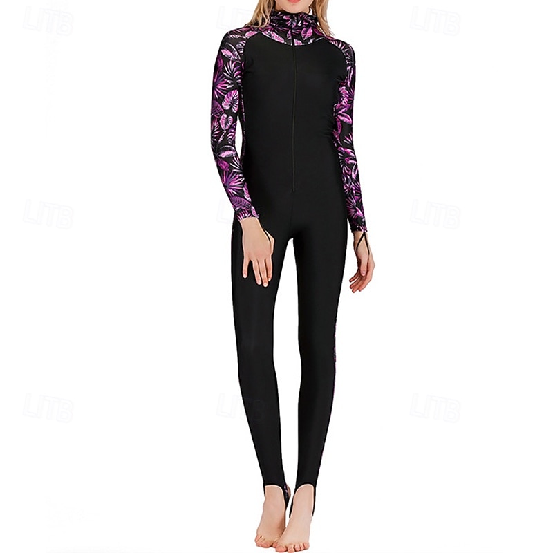 Mujer Camiseta Protección Solar Surf Traje de baño de cuerpo entero Traje de buceo Retazos Cremallera delantera Con Capucha UPF50+ Secado rápido Alta elasticidad Manga Larga Bañadores Surf Buceo 2026 - $50.99 –P2