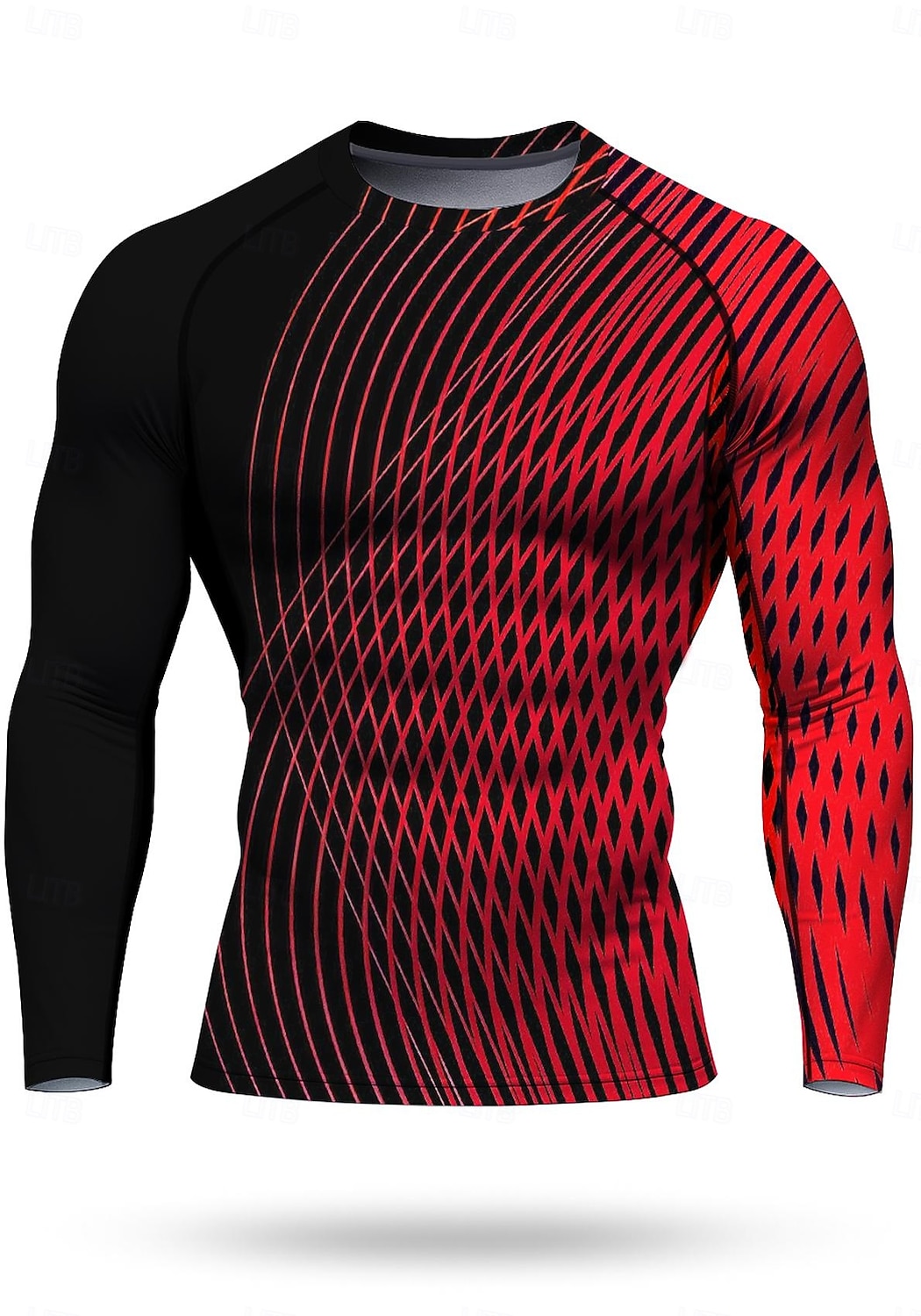 Муж. Футболка для бега Спортивная рубашка Фитнес-рубашка Рубашка тренировки Беговой верх Длинный рукав Футболка Футболка Геометрический принт UPF 50 Устойчивость к УФ Мягкий Впитывает пот и влагу 2025 - $18.99 –P6