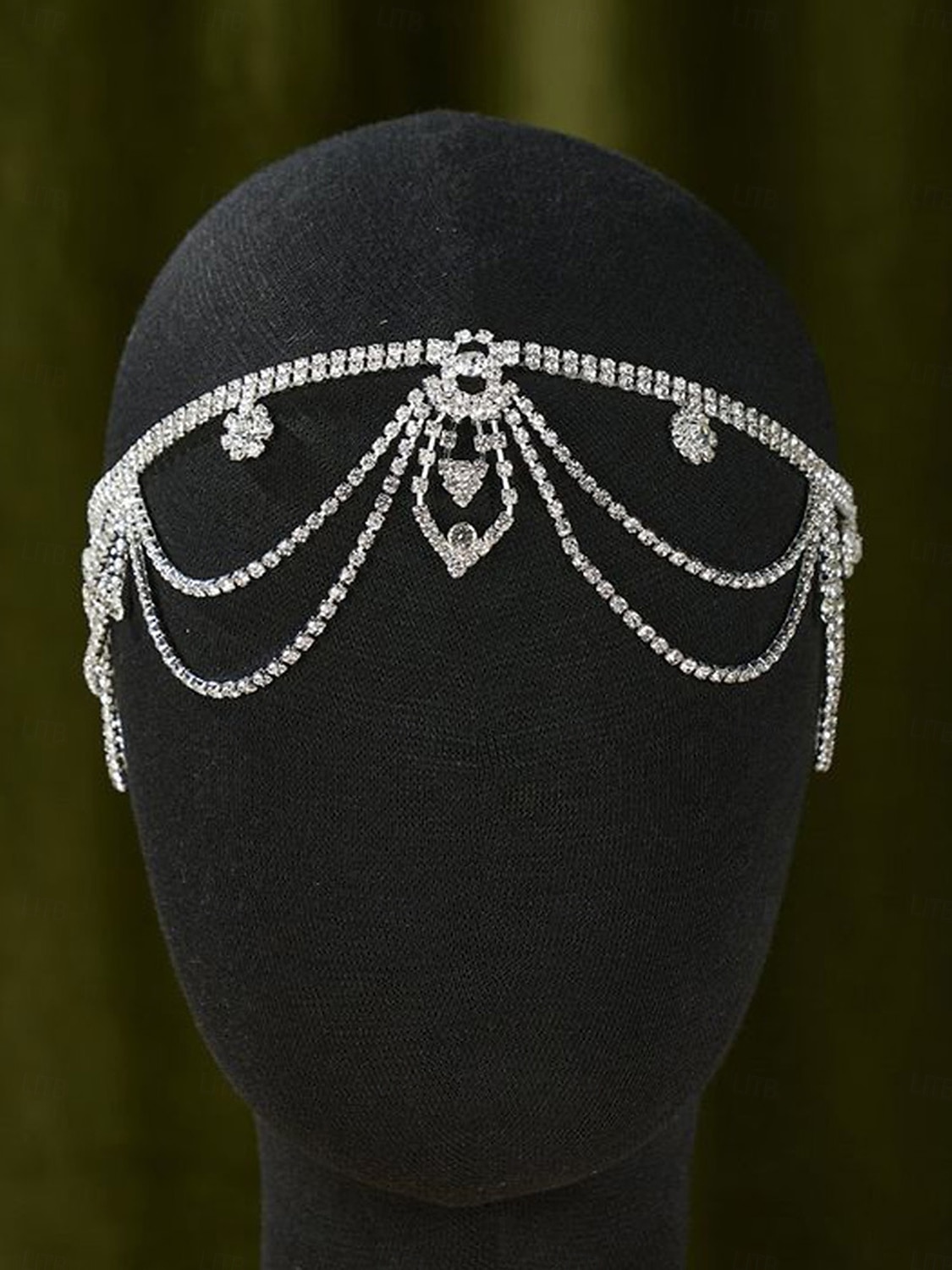 női 1920-as évekbeli Gatsby strasszos fejdísz, vintage flapper hajdísz Gatsby témájú bálokra és halloweeni partikra 2026 - $14.99 –P4
