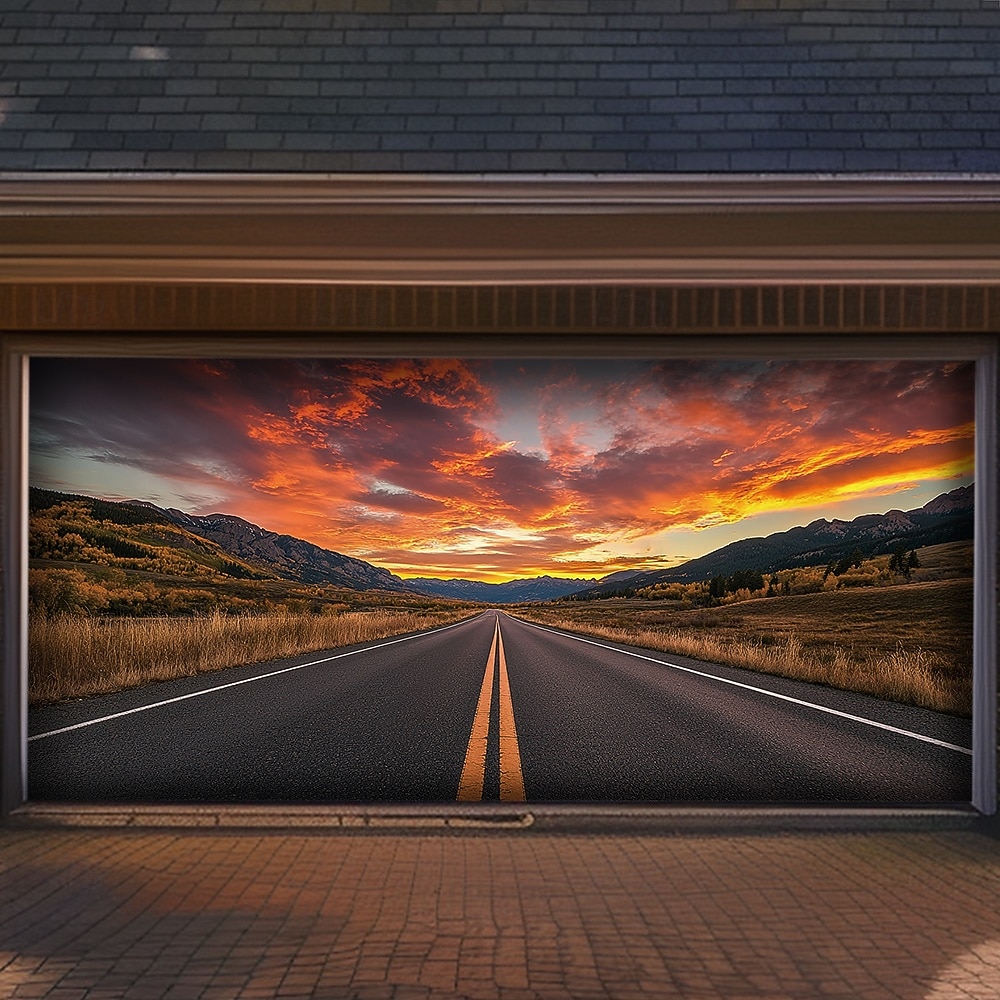 Tapestry Garage Door Cover Large Hanging Backdrop Nature Road Rustic Cottagecore 3D Party Outdoor Shooting Backgrounds Front Door Home Decor 2026 - E£1672.88 –P9