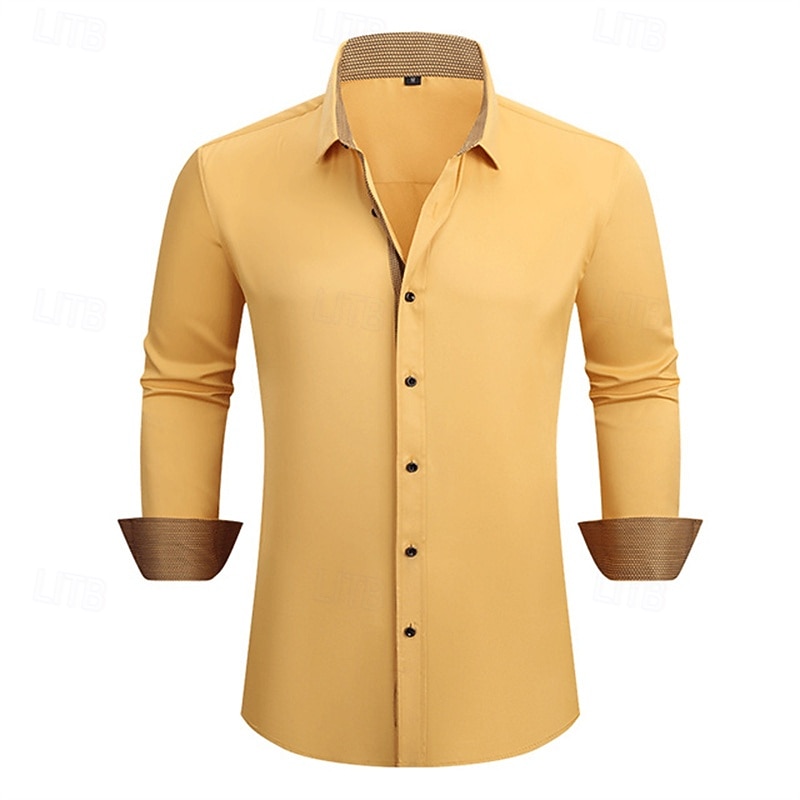 Per uomo Camicia Camicia Estiva Camicia casual Camicia da Spiaggia Camicia con Bottoni Nero Bianco Giallo Rosso Blu reale Manica Lunga Blocco di colori Bavero Vacanza Camicia hawaiana Splice del 2025 a $24.99 –P5
