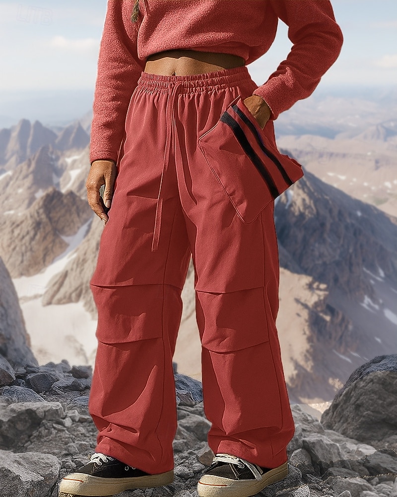 Per donna Pantaloni Cargo Pantaloni da escursionismo pantaloni da trekking Esterno Vestibilità regolare Impermeabile Antivento Pantaloni Tasca Elastico in vita Nero Rosso Campeggio / Escursionismo del 2025 a $42.99 –P4