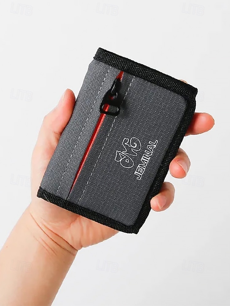 Drievoudige canvas herenportemonnee met meerdere kaartvakken, ritsvak voor munten en klittenbandsluiting – casual lichtgewicht stijl voor studenten, buitenreizen en dagelijks gebruik 2026 - $14.99 –P1