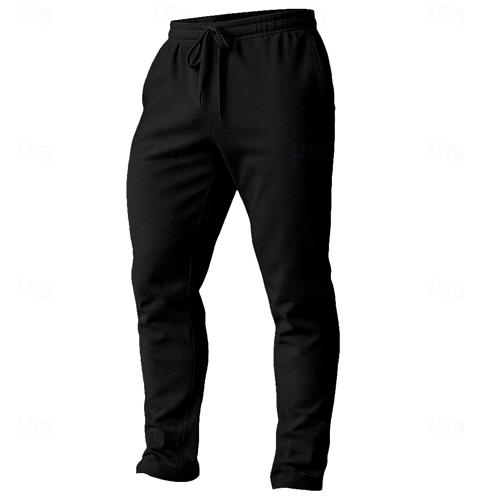 Men's Sweatpants Trousers Casual Pants Straight Leg Sweatpants Drawstring Pocket Elastic Waist Plain Comfort Knee Length Sports Outdoor Casual Daily Vacation Fashion Black Navy Blue Stretchy 2026 - $17.99 –P6