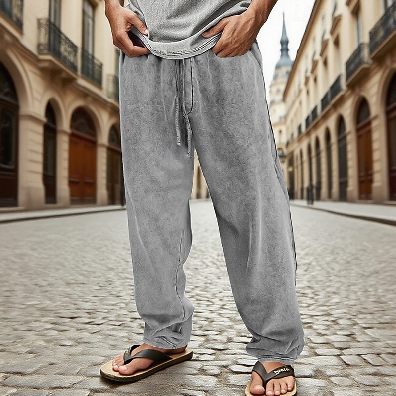 Herren Jogginghose Hose Kordelzug Tasche Elastischer Bund Einfach Komfort Sport im Freien Täglich Mode Lässig Schwarz Marineblau Mikroelastisch 2026 - $32.99 –P3