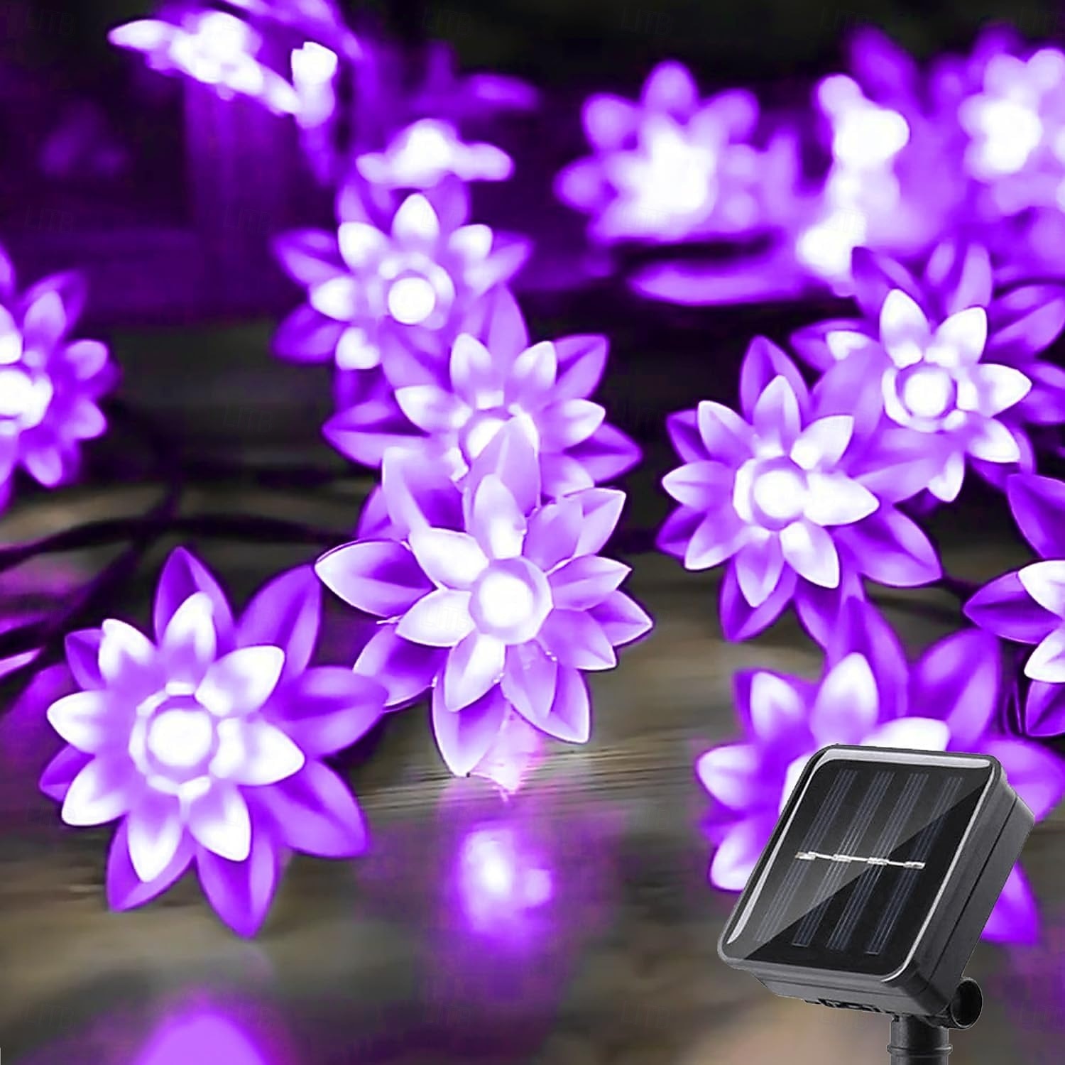 Luces de cadena solares de loto al aire libre 12m 100LEDs guirnalda impermeable decoración de Halloween en jardín balcón y árbol en festividades 2026 - $30.99 –P1