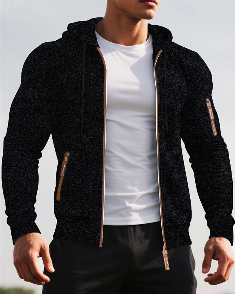Herren Freizeitjacke Pullover Mantel Urlaub Täglich Warm Tasche Herbst Winter Einfach Mode Klassisch Mit Kapuze Regulär Schwarz Marineblau Blau Dunkelgray Jacken 2025 - $19.49 –P9