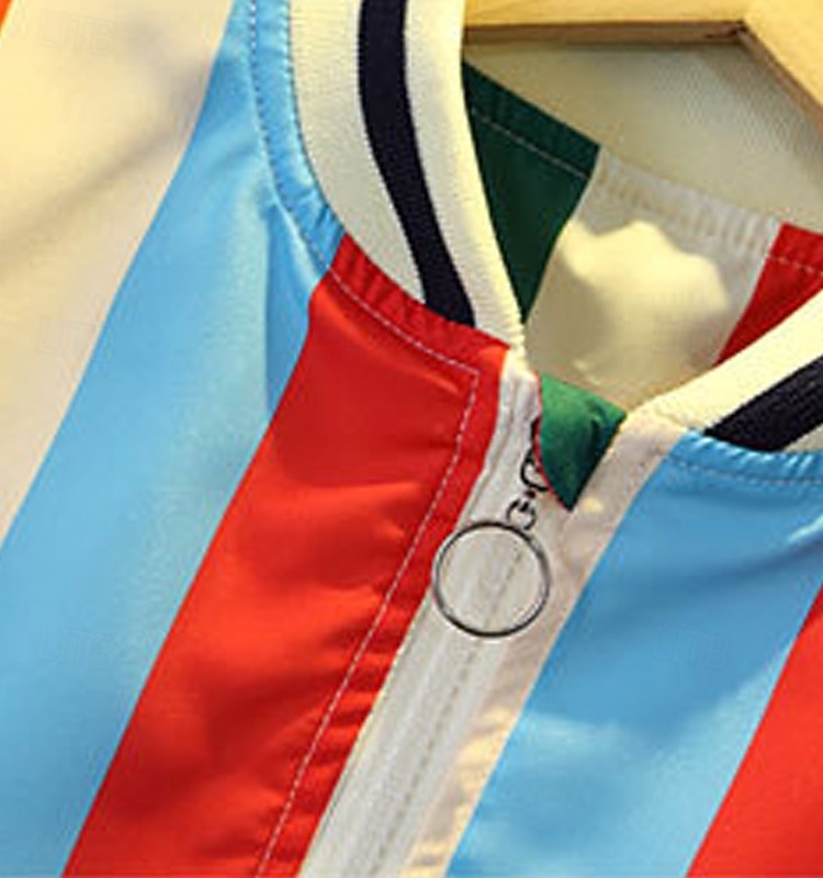Barn Unisex Baseballjakker Yttertøy Fargeblokk Langermet Glidelås Lomme Komfort Myk Frakk utendørs Mote Daglig Rosa og Blå Vår Høst 4 år + 2025 - $20.99 –P4