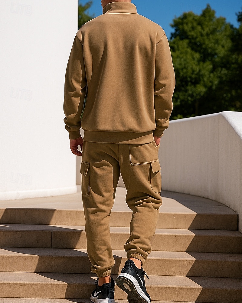 Per uomo Tuta da 2 pezzi Set di tute in pile Abiti da salotto Cerniera a un quarto Tinta unita Completo Abbigliamento Autunno & Inverno Nero Bianco All'aperto Viaggio Sportivo cascante Caldo Manica del 2025 a $45.99 –P2