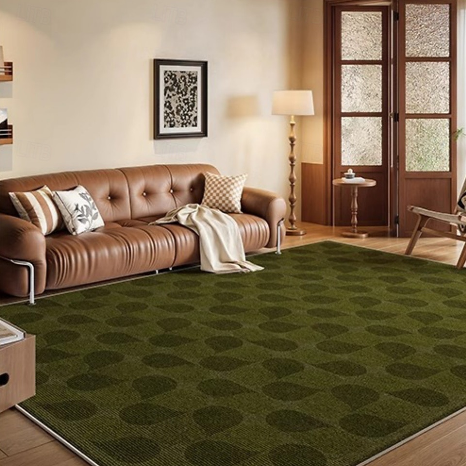 Tapete vintage verde francês, tapete luxuoso para sala de estar, tapete elegante para cabeceira de quarto, tapete grande resistente a manchas e fácil de limpar de 2026 por $107.99 –P9