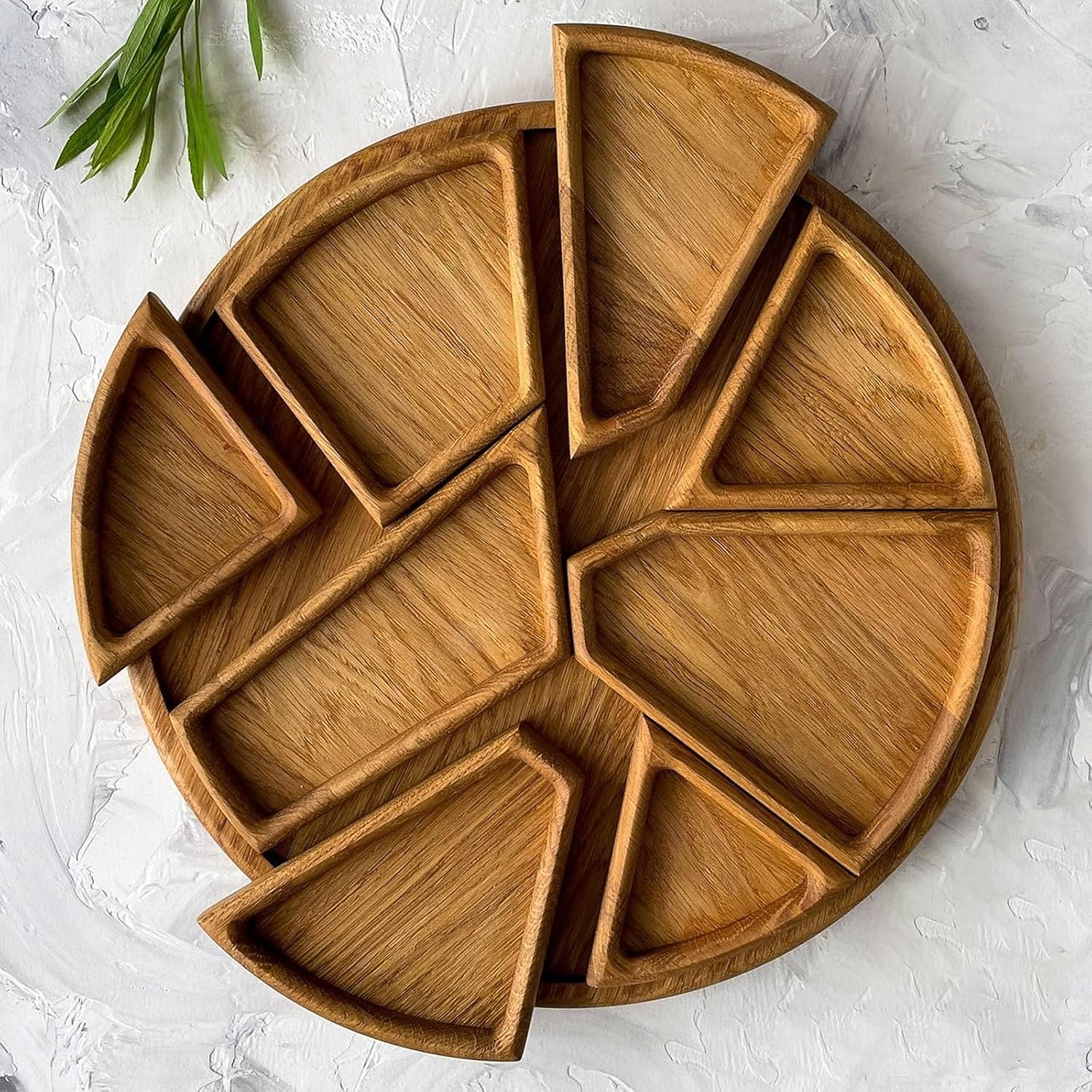 8-teiliges geteiltes Holztablett, geteiltes Serviertablett aus Massivholz, geteilter Servierteller aus Verbundholz für Snacks, Tee und kleine Portionen – ideal für Partys, Picknicks und den 2025 - $23.99 –P5