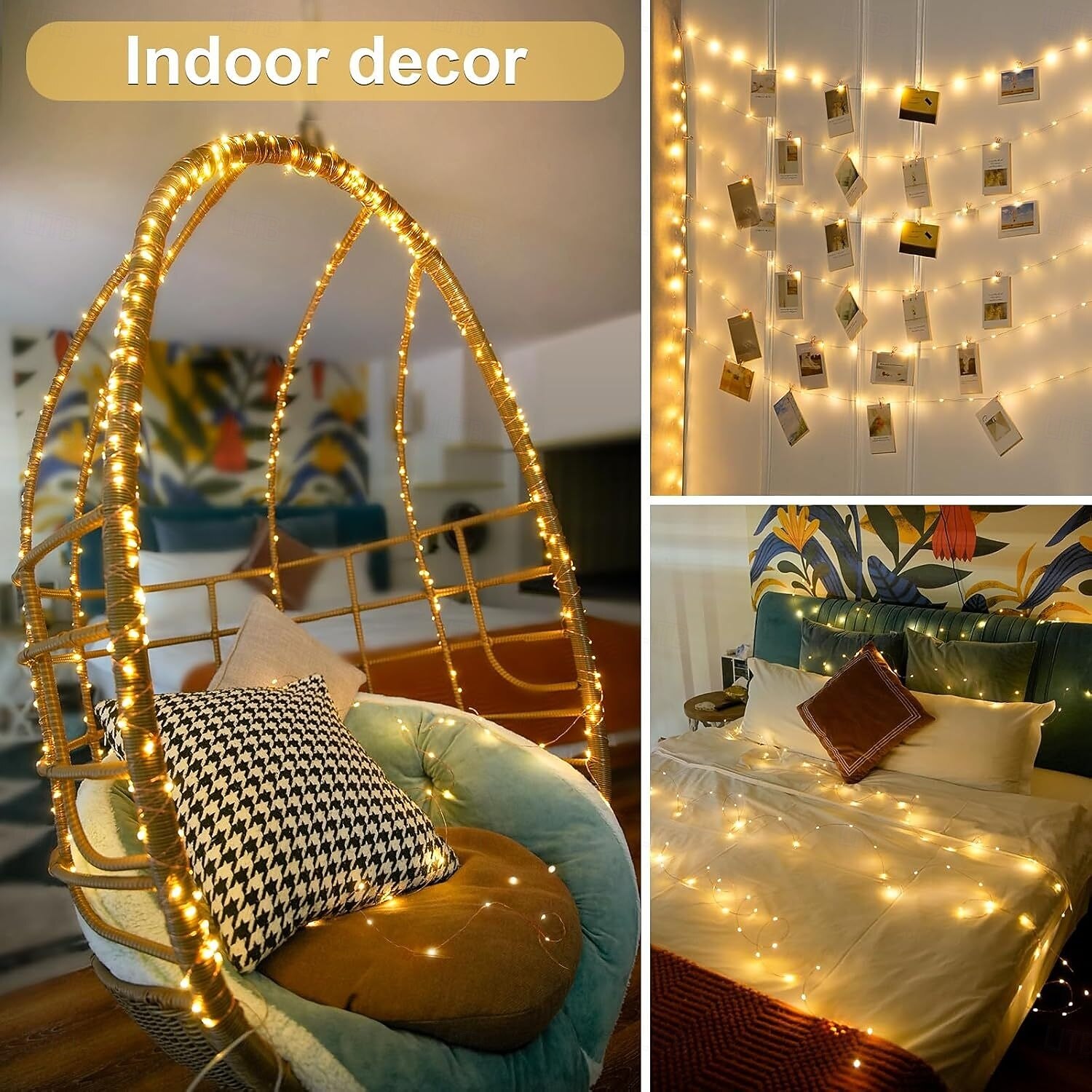 2026年 2個 20M/66FT 200 LEDビーズ ハロウィン 結婚式 パーティー 祭り フェアリーストリングライト 室内外使用 祭りデコレーションライトストリング AAA防水バッテリーボックス リモートコントロール  コレクション – $23.99 –P2