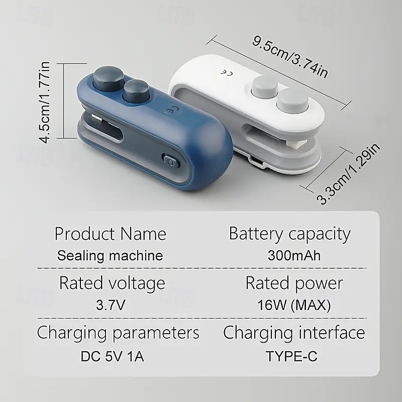 Machine à sceller les sacs avec batterie au lithium intégrée, machine à sceller les sacs portable rechargeable par USB pour snacks, chips, biscuits &Sacs en plastique – scelleuse portative avec de 2025 ? $10.99 –P4
