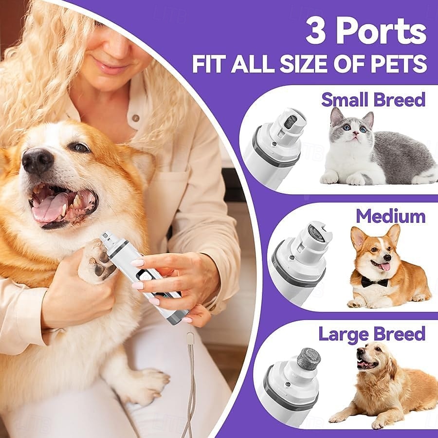 Dog Nail Grinder Quiet, Dog & Cat Nail Grinder with LED Light & Battery Display - Painless Nail Trimmer for Small to Large Pets, Thick Nails, and Sensitive Paws 2026 - $29.99 –P4