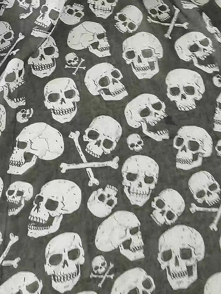 Dámský halloweenský šátek s potiskem lebky – lehký gotický šátek na kostýmní párty, cosplay a podzimní outfity 2025 - $14.99 –P5
