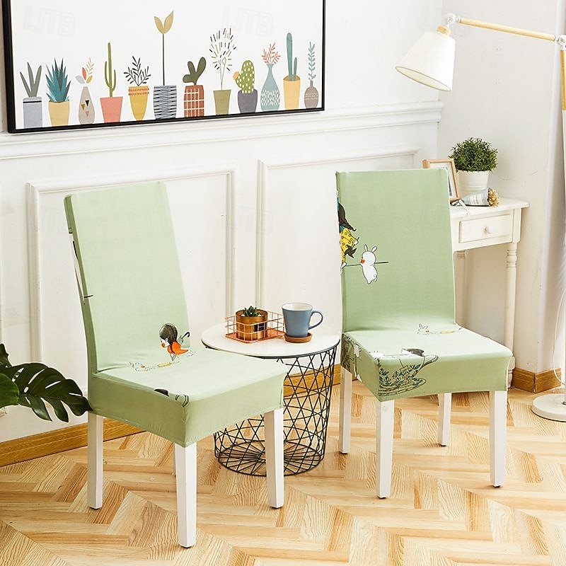 כיסוי לכיסא אוכל נמתח, כיסוי מושב קצר נשלף ורחיץ ידידותי לחיות מחמד, מגן כיסא עמיד למלון, חדר אוכל, אירועים, מסיבת חתונה 2025 - $8.49 –P9