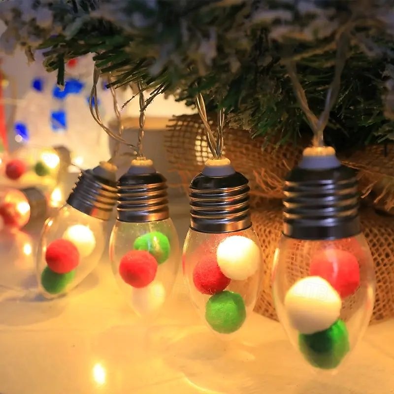 Guirlande lumineuse de Noël à ampoules, flocon de neige, sapin de Noël, 1,5 m, 10 LED, alimentée par piles, pour fête de Noël, fenêtre, balcon, porche de 2025 ? $15.99 –P9