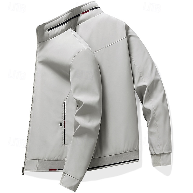 Homens jaqueta leve Jaqueta casual Férias Diário Bolsos Outono Inverno Tecido Moda Clássico Colarinho Chinês Padrão Preto cáqui Cinzento Casaco de 2025 por $29.99 –P16