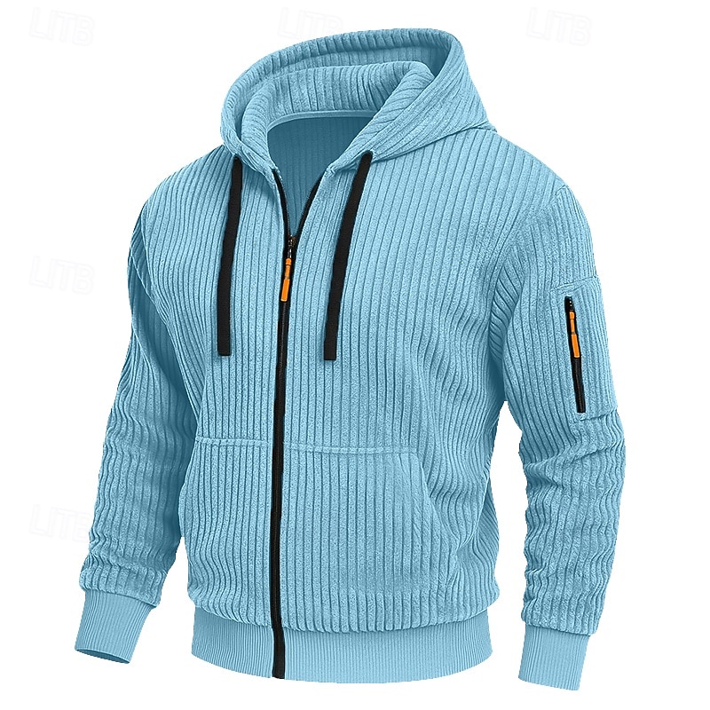 Per uomo Felpa con cappuccio Felpa con cappuccio a zip intera Velluto a coste Felpa con cappuccio tattica Nero Bianco Verde militare Rosso Borgogna Con Cappuccio Semplice Testurizzato Sport & Outdoor del 2025 a $23.99 –P12