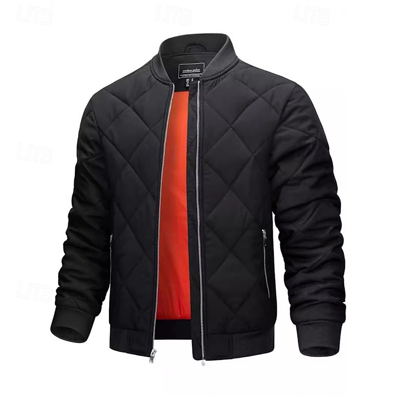Hombre Abrigo de invierno Chaqueta acolchada Anorak Bolsillo Poliéster Bolsillo Vacaciones Ropa Cotidiana Cita Regular Moda Casual Cómodo Mantiene abrigado Otoño Invierno Color sólido/liso Vino Negro 2026 - $56.99 –P6