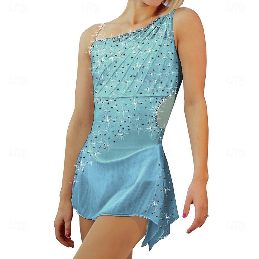 Rochie de Patinaj Artistic Pentru femei Fete Πατινάζ στο πάγο Rochii Ținute Negru Alb Galben Spandex Înaltă Elasticitate Antrenament Competiție Ținută Patinaj Peteci Cristale / Strasuri Fără manșon 2026 - $165.99 –P8