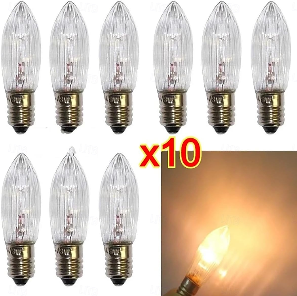 E10 LED Light Bulbs Warm White 10-55V Suit 17V 34V 55V 0.2W for Candle Arch Light Arch Candle Fairy Lights Tapered Candle Top Candle 2700K 10Pcs 2026 - $35.99 –P5