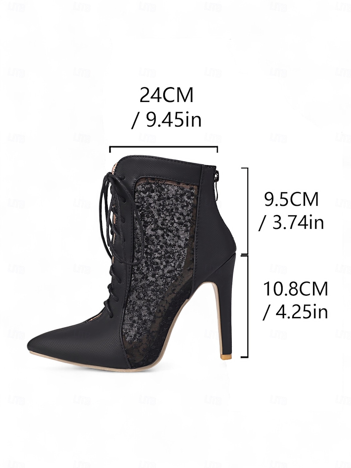 Dámské fialové krajkové síťované kotníkové boty s jehlovým podpatkem a bočním zipem – elegantní šněrovací boty na vysokém podpatku na svatbu, ples a formální události 2025 - $54.99 –P7