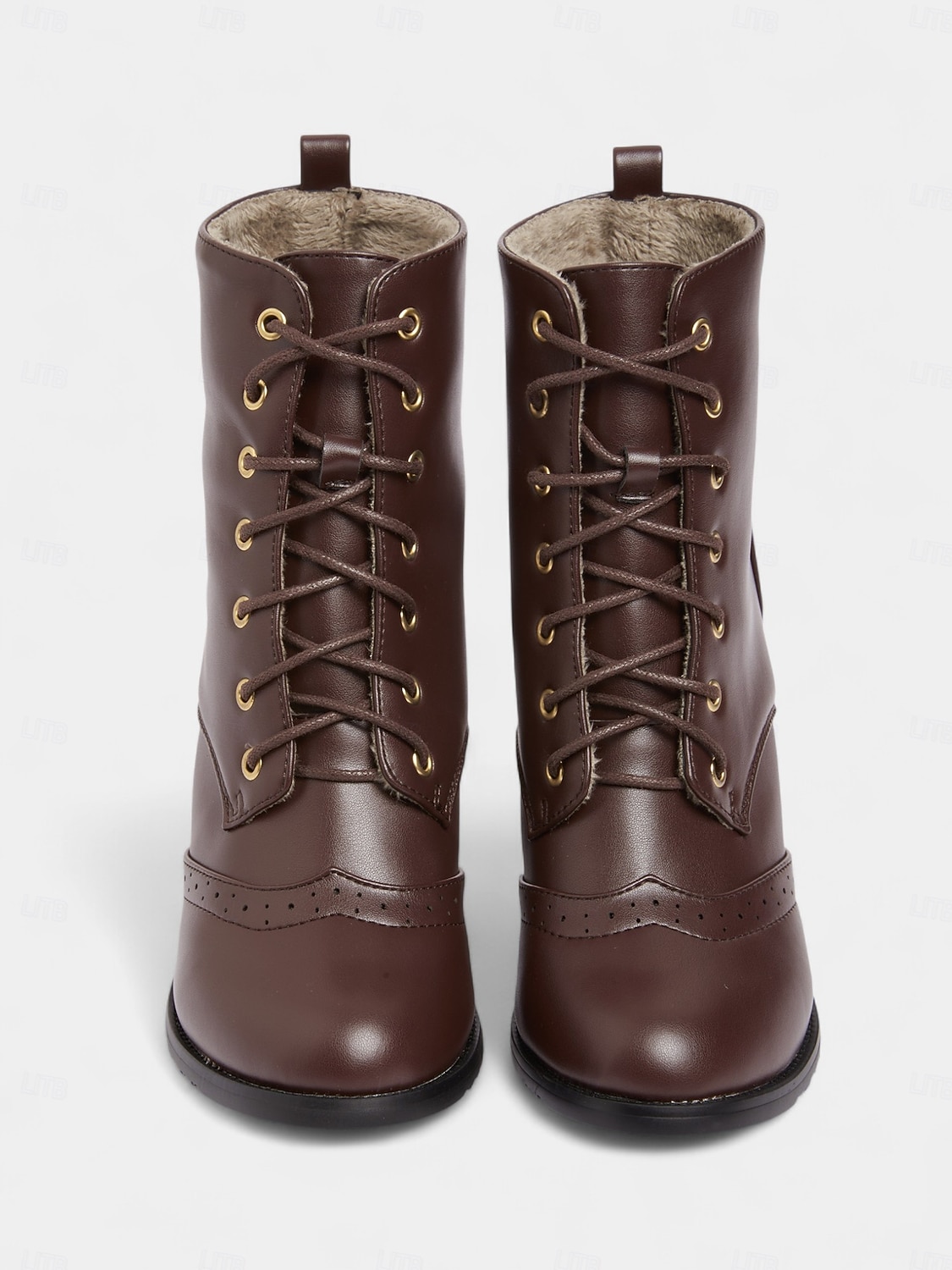 Bottines brogues à lacets marron vintage années 1950 pour femmes – bottines à talons ronds en similicuir pour tenues rétro, tenues de tous les jours et mode automnale de 2025 ? $54.99 –P4