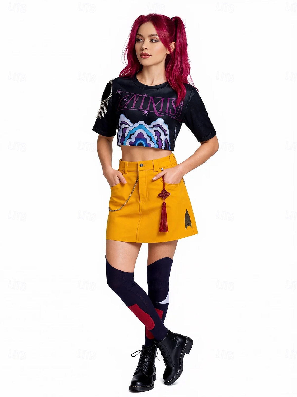 Lovci démonů z K-Popu Mira Romantika Saja Boys Cosplay kostým Halloween skupinové kostýmy pro páry Krásné šaty Huntrix Filmové kostýmy for Pro páry Pánské Dámské Dospělé předvečer Všech svatých 2025 - $67.99 –P7