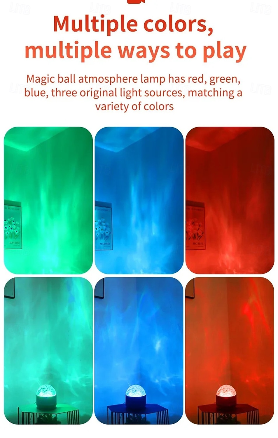 USB LED Projektor Nattlampa Aurora Stjärnhimmel Vattendynami Lampa för Sovrum Vardagsrum Dekorationssemester Alla hjärtans dag Gåva 2026 - $15.99 –P3