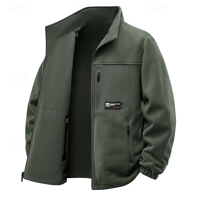 Hombre Chaqueta al aire libre Impermeable Chaqueta para senderismo Diario Senderismo Resistente al Viento A Prueba de Lluvia Bolsillo Otoño Invierno Plano Moda Clásico Escote Chino Regular Negro 2026 - $57.99 –P16