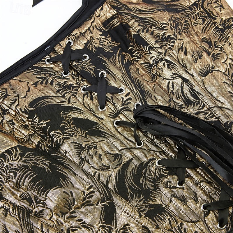 Dámské Stahovací korzet/stahovací prádlo Stahovací spodní prádlo Sexy korzet Sexy Sladký Květinový Slátanina Dovolená Párty ulice Bez rukávů Do U Zlatá černá Zlatá Jaro Podzim Na míru 2026 - $35.99 –P14