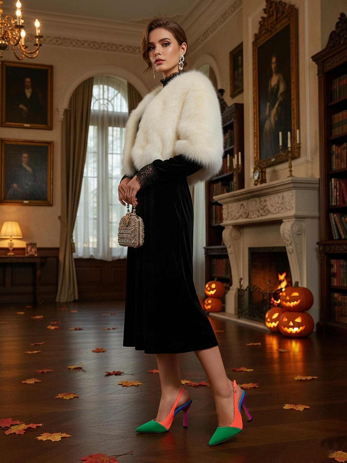 Γυναικείες γόβες στιλέτο με slingback σε χρωματικό μπλοκ - ζωηρές γόβες με μυτερή μύτη για βραδιές πάρτι, fashion events και τολμηρές streetwear εμφανίσεις 2026 - $46.99 –P1