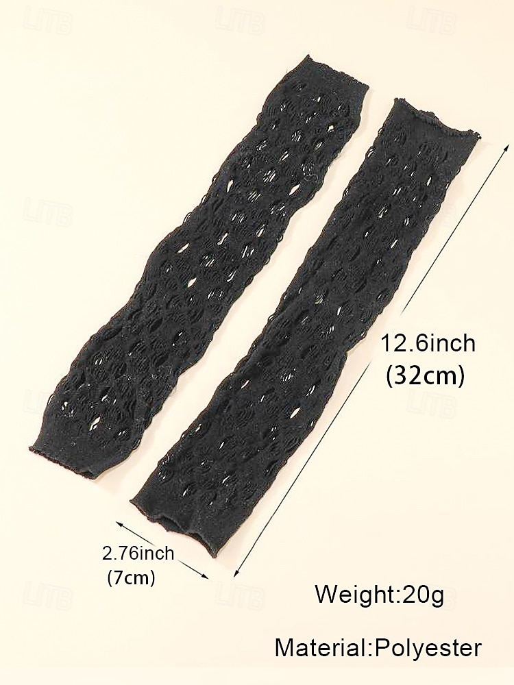 2026年 レディースハロウィンゴシックレースグローブ - パーティー、コスプレ、コスチューム衣装に最適なブラックフィッシュネットフィンガーレスアームウォーマー  コレクション – $9.99 –P7