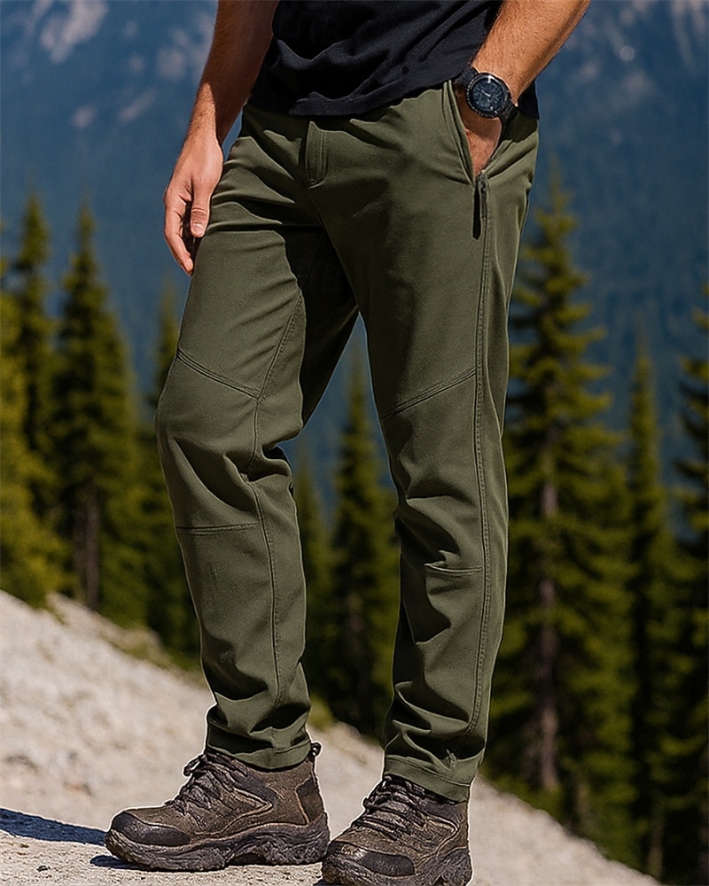 בגדי ריקוד גברים מכנסיים לטיולי הליכה מכנסיים רכיבה על אופניים מעיל חורף מכנסי פליסה חורף סתיו חיצוני רגיל עמיד למים עמיד חם מכנסיים כיס ירוק צבא אפור כהה 2026 - $36.99 –P2