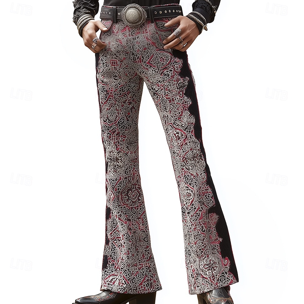 Ανδρικά Γεωμετρικά σχήματα Ντίσκο Παντελόνι Παντελόνια καμπάνα της δεκαετίας του '60 και του '70 Μεσαία Μέση δυτικός Vintage ρετρό ΕΞΩΤΕΡΙΚΟΥ ΧΩΡΟΥ Διακοπές Causal 2026 - $29.99 –P2