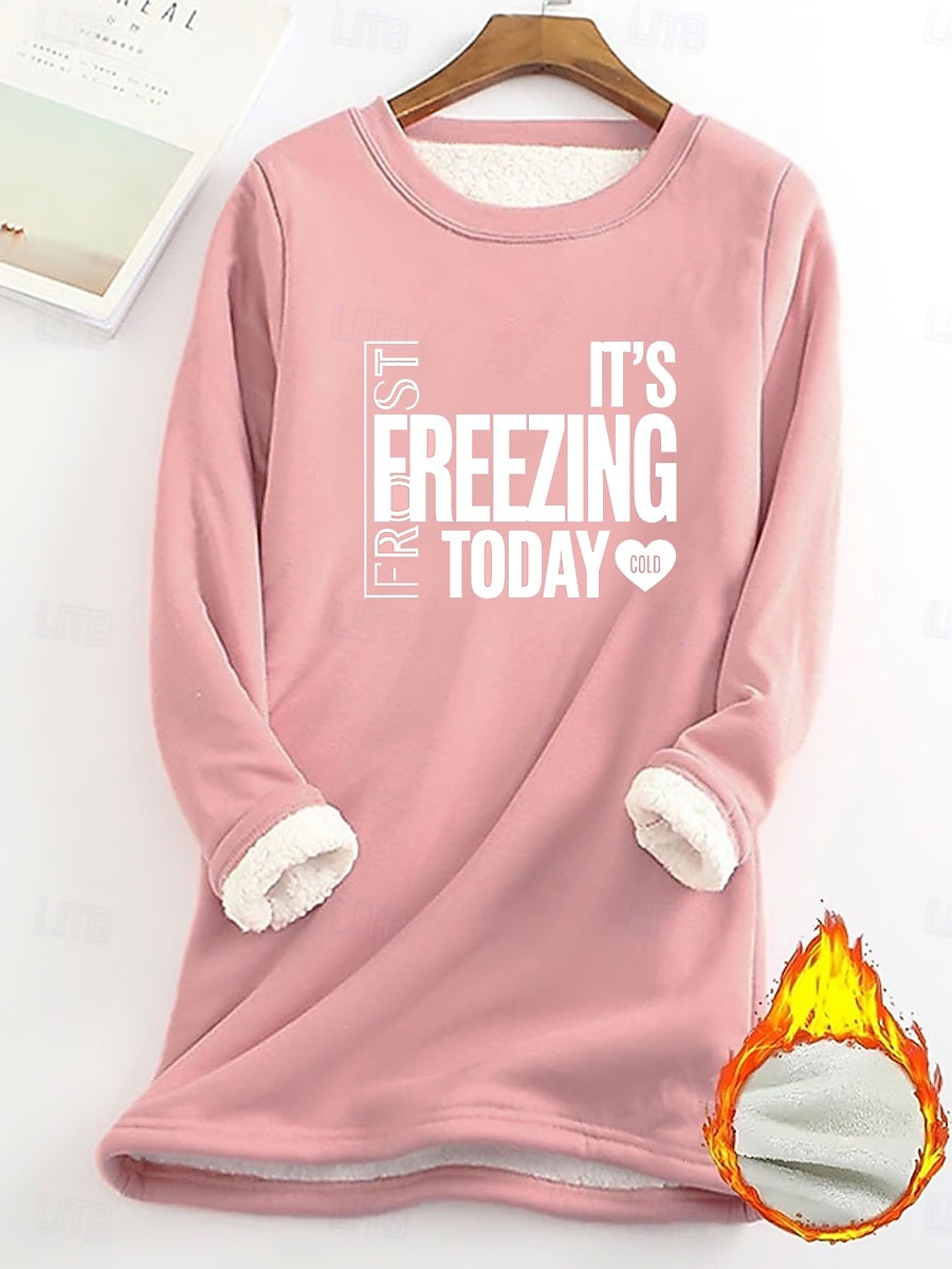 Női Pulóver pulóver Pullover Pulóverek Szöveg Meleg Utcai sikk Alkalmi Hosszú ujj Terített nyak Hosszú felsők Otthon Hétköznapi Nyomtatott Fekete Sárga Arcpír rózsaszín Sötétrózsaszín Medence Ősz Tél 2025 - $23.99 –P8