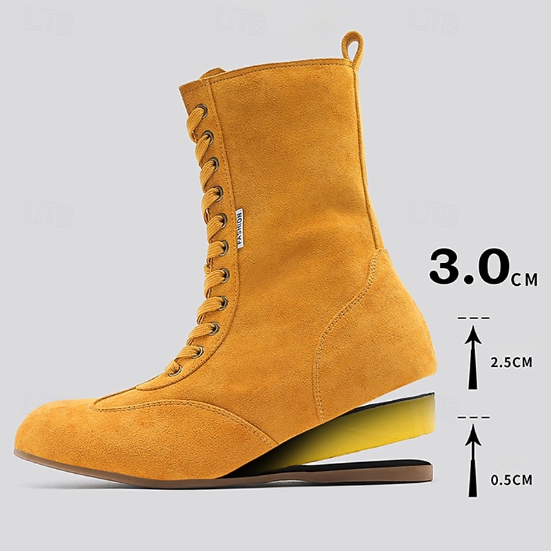 stivali alti da uomo in pelle scamosciata gialla: un trend setter urbano, un comodo design con lacci per un uso casual o quotidiano del 2026 a $79.99 –P5