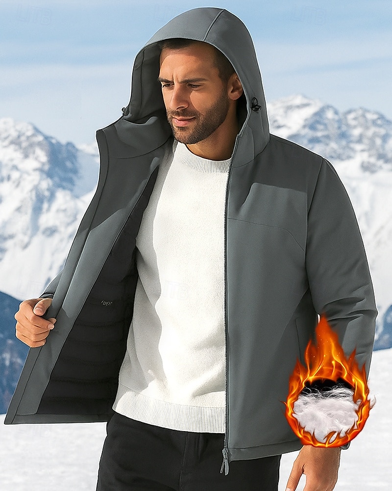 Miesten Ulkoilu takki Vaellustakki Puffer takki Ulko- Vedenkestävä Tuulenkestävä Lämmin Vaellusasut Vaellusvaatteet Kevät Syksy Takki Puuvilla Kiipeily Telttailu / Retkely / Luolailu Talviurheilu 2025 - $42.99 –P1