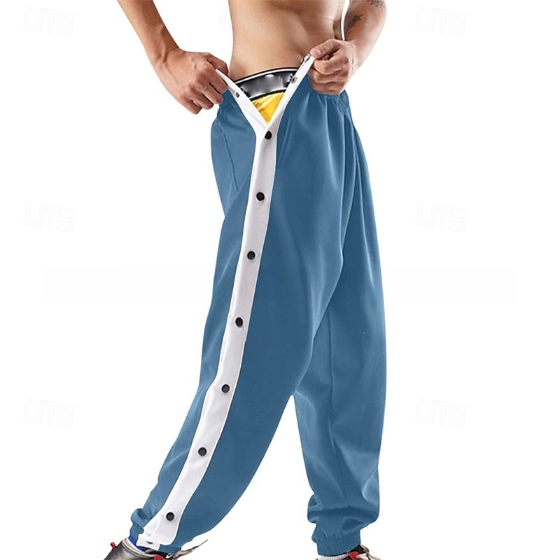 Voor heren Joggingbroeken Broek wegscheuren Broek Trekkoord Zak Elastische taille Kleurenblok Comfort Buitensporten Dagelijks Modieus Casual blauw Zwart / Wit Micro-elastisch 2026 - $22.99 –P1