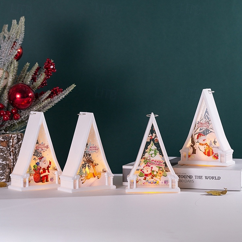 1 pièce 15,5 * 10,8 cm Noël LED électronique bougie lumière rétro vent lumière intérieure et extérieure fête bureau ornement lumière lanterne suspendue décoration de Noël accessoire ag10 * 3 piles de 2025 ? $4.49 –P4