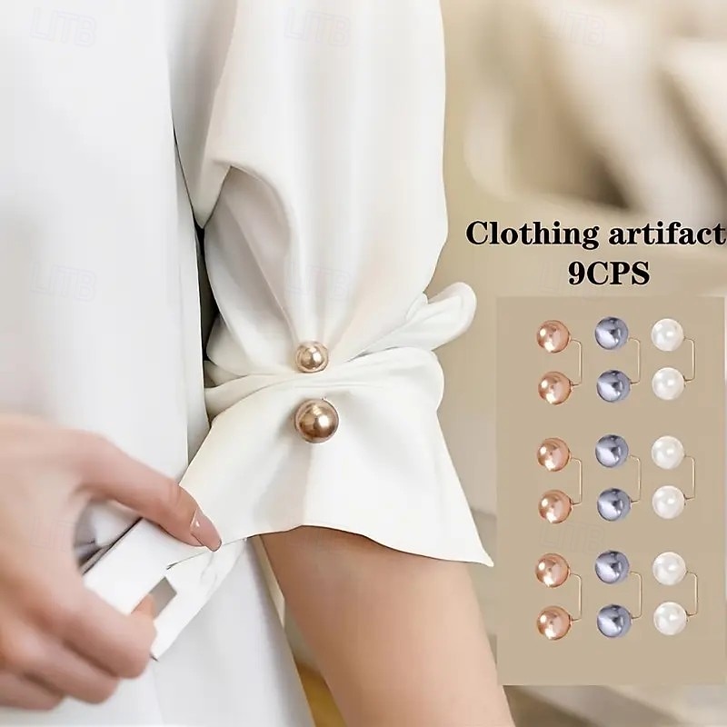 9 broches anti-exposição em 3 cores, prendedores de cintura, fechos para roupas, alfinetes de segurança decorativos versáteis para vestidos, blusas e acessórios de moda de 2025 por $9.99 –P2