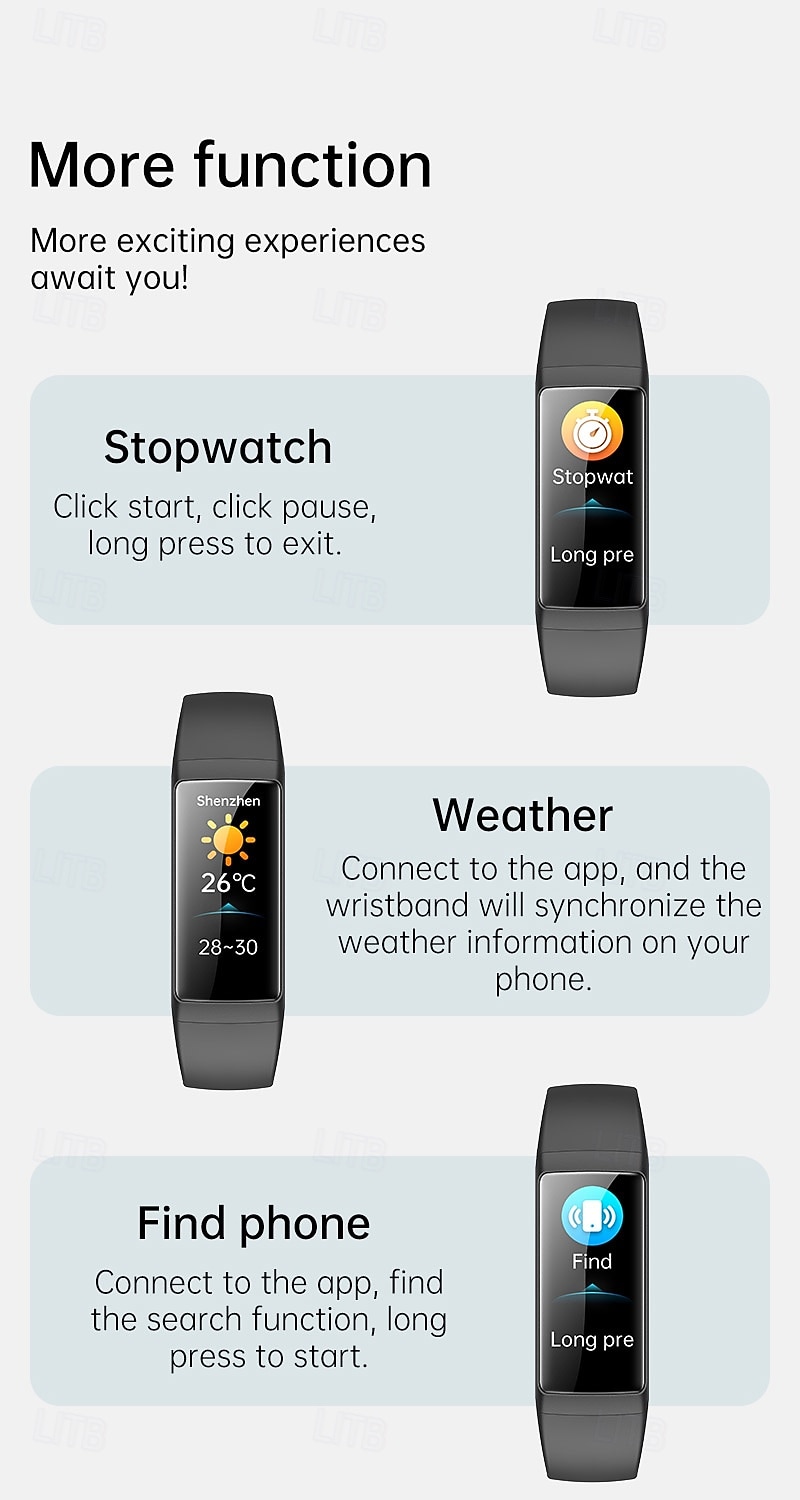 BK05 Smart Watch 0.96 inch Smart Band Fitness Bracelet Bluetooth Pedometer Call Reminder Fitness Tracker Compatible with Android iOS Unisex Long Standby Waterproof Media Control IP68 44mm Watch Case 2026 - $39.99 –P10