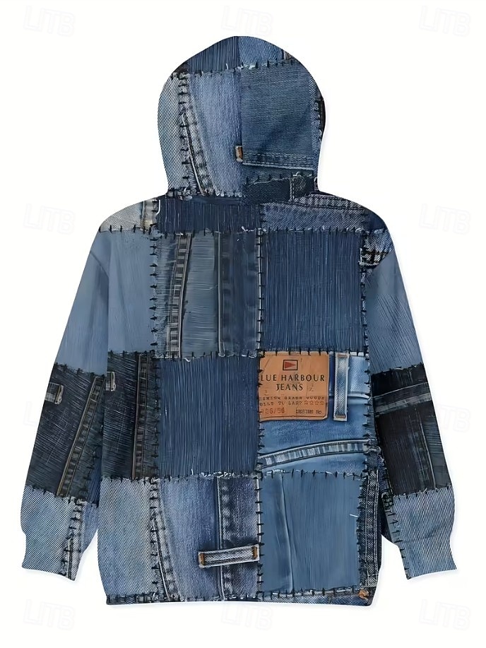 Mujer Sudadera con capucha Pullover Retazos Estampado Bolsillo delantero Graphic Geométrico Punk Activo Vintage Manga Larga Con Capucha Tops regulares Calle Uso Diario Azul Piscina Azul vaquero 2026 - $28.99 –P5