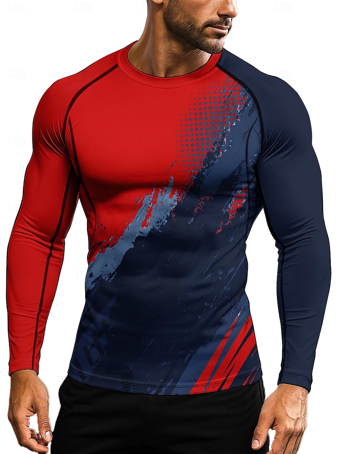 2026年 男性用 幾何学模様 抽象的 ランニングＴシャツ アスレチックシャツ ジムシャツ フィットネスシャツ ワークアウトシャツ 夏 春 秋 冬 長袖 UPF 50 UV耐性 UPF50+ ソフト モイスチャーコントロール マウンテンバイク ジムトレーニング ハイキング ウォーキング ジョギング サイクリング ルビーレッド ネービーブルー オレンジ スポーツウェア アクティブウェア  コレクション – $20.99 –P4
