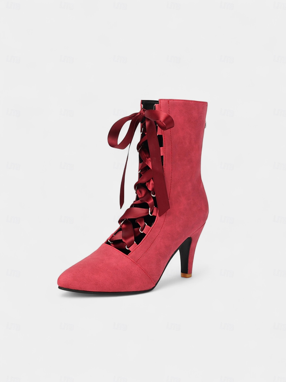 Femmes Bottes Rétro Soirée Quotidien Bottines À lacets Stiletto Bout Pointu Élégant ancien Faux Cuir À lacets Noir Rouge Bordeaux Marron de 2025 ? $54.99 –P8